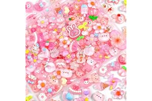 IHLOOTD 60PCS Unidades Adornos de Slime Multicolor, Accesorios Kawaii, Adornos de Gelatina y Resina Plana para Fundas de Móvil, Decoración de Uñas, Manualidades, Scrapbooking y DIY - Estilo aleatorio (B)