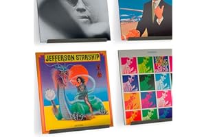 Hudson Hi-Fi LP Vinyl Record Wall Display Shelves - Display Your Daily Listening in Style - Grey - Four Pack