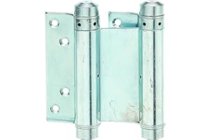 Gah-Alberts 411671 Double-Action Door Hinge Galvanised Raw Steel Height 100 mm in Self-Service Packaging