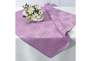 ‎KAMACA KAMACA Tischdecke Blüten Meer Fleckschutz wasserabweisend Lotus Effekt Tischwäsche Küche Esstisch Frühling Sommer Blumen abwaschbar Tisch Dekoration ganzjährig (Mitteldecke 85x85 cm, Flieder)