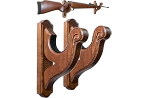 TESLYAR Espositori per Montaggio a Parete per Montaggio a Parete Rack per Armi Orizzontali e Ganci per Fucili Conservare Qualsiasi Fucile Fucile a Pompa Legno Duro Design ad Albero biforcuto (Wenge)