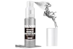 HOLAMDO 20g Paillettes Comestibles Spray, Argent Paillettes Alimentaires Comestibles pour DéCoration de GâTeaux, Cocktails, Spray Paillette - Colorant Alimentaire Poudre Edible Glitter Spray