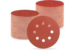 Huopueit 150 Pezzi Dischi Abrasivi 125 mm, grana 240 Carta Vetrata Abrasiva 8 fori per Levigatrice Orbitale Casuale (150 pezzi,grana 240)