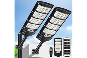 SENDALE Farolas Solares Exterior 600W, 84 LED Farola Potente con Control Remoto,IP66 Impermeable Luz Solar Exterior Sensor de Movimiento,Foco Solar Luz de Seguridad para Jardín, Patio,2 Paquetes