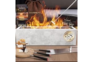 Chandelita - Cheminée Bioéthanol Interieur et Extérieur avec Bâtons et Sac - Cheminée de Table - Cheminee Ethanol a Poser au Sol - Cheminée Éthanol - Cheminee de Table Interieur - Cheminée Ethanol