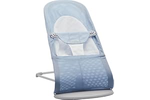 BabyBjörn Hamaca Balance Soft, Malla, Azul celeste/Blanco