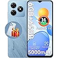 Blackview Phone, Wave 8C Mobile Phones Android 14, 5000mAh Smart Phone, 6GB+64GB/SD 2TB Expand, 8MP+13MP, 6.56" HD, 4G Dual SIM Free Unlocked, Face Unlocked, GPS, UK Version + 2 Years Warranty, Blue