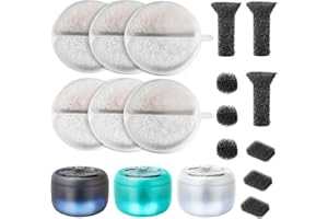 Ordaspet Katzenbrunnen Filter,6 Stück Ersatzfilter & 9 Schwamm, Haustier Wasser Brunnen Filter für MILFECH 2.5L Katze Wasser-Brunnen (F-016B)