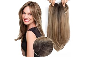 NEXYSHE Hair Toppers for Thinning Hair 18inch hair Pieces for Women 6.5X6.5 Inch Hairtopper Adding Extra hairVolume, Natural Straight Hairpiece Super Soft Feel Like Realhair
