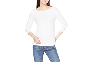 Amazon Essentials Mujer Camiseta de Manga 3/4 y Escote Barco de Corte Estrecho