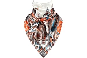 DAMILY 90 x 90 cm Wild Rag Cowboy Sciarpe da Uomo, Foulard Estate Grande Foulard Rancher con sensazione setosa, Banda occidentale oversize