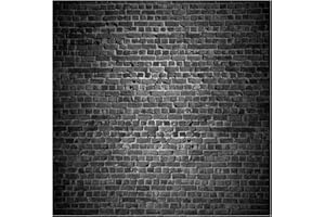 AIIKES 10x10FT Schwarz Backsteinmauer Fotografie Hintergrund Retro Backsteinmauer Hintergrund Backsteinmauer Hintergrund Retro Portrait Shooting Hintergrund Geburtstagshintergrund 11-894