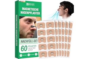 BO | BOHOFF QUALITY PRODUCTS Magnetische Nasenpflaster Schnarchen (Nachfüll Kit 30 Tage) – Anti-Schnarch Nose Strips, Schnarchstopper & Schnarchschiene für besseres Atmen, Nasal Strips & Nasenstrips Magnet