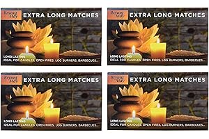 BESTUS ACCESSORIES Bryant & May Safety Matches, Extra Long - Household Matches for Candles, Fireplaces, BBQs, Gas Cookers, Wood Burners, Fire Pits, Camping & Emergency Use (4 PACK)