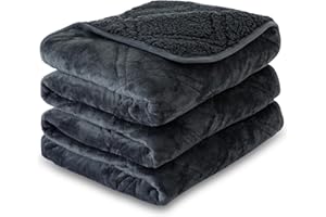 ‎WINTHOME Winthome Gewichtsdecke Dicke Warme 135x200cm 7kg, Weighted Blanket Lauschig Doppelnaht, Anti Stress Therapiedecke,Schwere Decke zum Tiefen Schlafen und Bessere Erholung,Heavy Blanket Erwachsene(Grau)