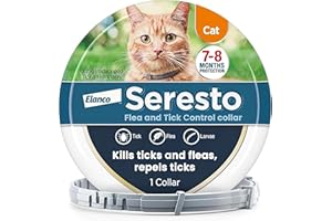 Seresto Flea and Tick Control Collar For Cats (1 Collar), Long-Lasting & Simple Treatment For Cats, 7-8 Months Of Protection, Keeps Pets Protected From Fleas & Ticks