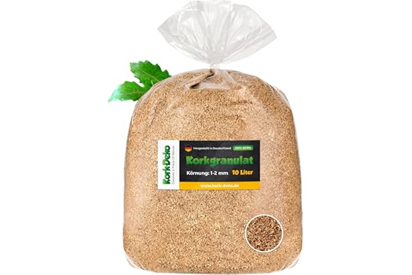 Kork-Deko Granulés de Liège I Terrarium Bricolage Modélisme I Fin 1-2 mm, 10 l