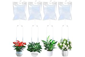 JGZTJXNK 6.5L double dropper extra large plant drip irrigation bag automatic drip irrigation bag adjustable flow watering system device suitable for indoor and outdoor potted plants (4 pieces)