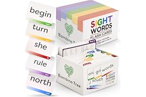 THE BAMBINO TREE Sight Words Flash Cards Set - Preschool to Year 3-600 Words from Dolch's and Fry's Lists with 18 Mini Games