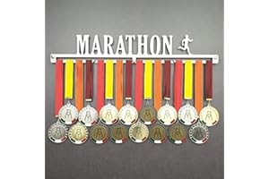 MEDALdisplay Marathon - Medagliere da Parete - Porta medaglie Running, Maratona, Corsa, Ironman - Sport Medal Hanger - Display Rack - Acciaio Inox 100% Made in Italy by