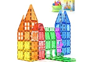 COODOO 60 Blocs de Construction magnétiques, Jouet pour Enfants, Blocs magnétiques STEM, Jouet sensoriel, Jouet de Construction magnétique pour garçons et Filles de 3 Ans et Plus, préscolaire