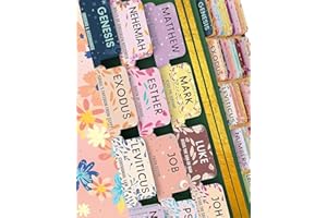 MOPZIJA 5PCS Onglets bibliques pour Femmes Qui étudient la Bible, Fournitures de journalisation en Gros caractères, étudier l'Ancien et Le Nouveau Testament avec des onglets bibliques laminé