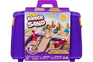 Kinetic Sand Valigetta Sempre con Te Sabbia cinetica 900gr Sabbia magica Sabbia colorata marrone 5 formine e 2 accessori Giocattoli per bambini e bambine 3 anni