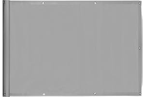 Ventanara® Balkonverkleidung Sichtschutz PVC blickdichte Balkonumspannung Zaun Verkleidung Blende Windschutz Folie (300 x 75 cm, Grau)