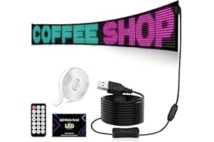 INCREFUNHOME 176.2cm Flexible LED Matrix Panel, Scrolling LED Sign with Remote Control, USB Powered, APP Control, Programmable of Text and Memes, Perfect on Business Area Advertising (19.2 * 176.2cm)