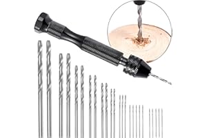 FALON TECH FT FALON TECH Mini set di punte a mano, 26 pezzi, 0,5 – 3,0 mm, HSS Pin Vise – mini trapano – Set di punte elicoidali – Set di punte di precisione per legno, plastica, alluminio, PCB e resina colata