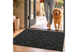 Biscpro Dörrmattor Innergård 50 x 80 cm, Halkfri Dörrmatta, Smutsavvisande Dörrmatta, Halkfri, Vattentät, Tvättbar Dörrmatta, Dörrmattor utomhus för Ytterdörr, Uteplats, Trädgård