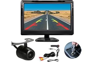 Rynli Reversing Camera Kit AHD 1080P Reverse Camera Kit Rear View Camera with 4.3'' LCD Monitor Reverse Camera IP68 Waterproof Night Vision DIY Parking Guide Lines For Van, Car, Truck, Pickup, SUV