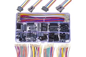 Kidisoii JST Connector Kit 2.5mm Pitch JST-SM 2.54 Male Female Connector with Premium 22AWG Both Pre-Crimped Cables,SM 2.54mm Connector 2/3/4/5/6/7/8/9/10 Pin Male Female Housing (SM-MF-B)