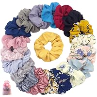 Haarschmuck-Set Mit Blumen-Chiffon – 5x Haargummis Mit Schleifen & Bändern Für Stylische Frisuren