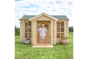 Cabane Enfant Exterieur 2.63m2 - Maison Enfant Exterieur 241x187xH151cm - Cabane de Jardin pour Enfant - Cabane Bois Enfant Timbela M520