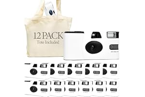 H&H PHOTO SUPPLY Disposable Cameras Bulk (12 Pack) – White Single Use Camera Set: Perfect for Weddings, Baby Showers, Birthday Parties & All Events – 35mm ISO 400 Film, 27 Exposures, Bright Flash, Easy-to-Use, Vintage