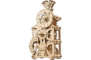 UGEARS Horloge Moteur Maquettes en Bois pour Adultes - Puzzle 3D Horloge en Bois à Construire - Mécanique Horloge Maquette en Bois Puzzle avec Pistons Mobiles - Idéal pour Les Fans de DIY Modélisme