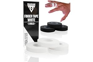 Tape pour Doigt avec Adhésif extra Fort, 3 Rouleaux (total 30 m) de Tape pour l'Escalade, Tape Sportive douce pour la Peau, Tape pour la Main pour la Musculation, Volley-Ball, Basket-Ball, Handball