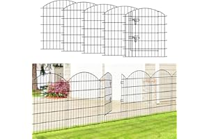Thealyn Garden Fence | 81cm H x 71cm W |9 Panels + 1 Gate, Length 7 m | Outdoor Rustproof Metal Dog Pet Fence Animal Barrier, Garden Fencing Panel Border for Yard Patio Flower Bed