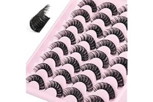 JIMIRE Russian Strip Volume Eyelashes DD Curl Fluffy False Eyelashes Look Like Lash Extensions Natural Lashes 16 Pairs Pack