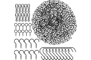 KYSUN Blumenampel Hängende Ketten, Blumenampel mit Ketten, 156 Zoll Hängeketten mit 10 Haken, 10 Clips, 20 Schraubhaken in Zwei Formen, Schwarz Lackierte Kette für Vogelhäuschen, Pflanzgefäße, Windspiele