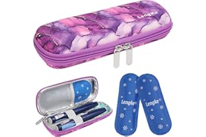 BOMKEE Insulin Pen Tasche, Insulin Kühltasche Medikamententasche für Unterwegs Diabetes Tasche für Insulin Pen, Glukose Meter mit 2 Kühlakkus