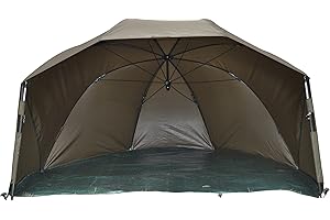 ‎MK-ANGELSPORT MK-Angelsport extra großes Brolly 1,52m x 2,47m x 1,45m (LxBxH), schnellaufbau Shelter 60 Zoll, wasserdichtes Zelt, 10.000mm Wassersäule, 1 Mann