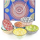 TBRFP Ceramic Dessert Bowls Set of 6 - Colorful 10 oz Small Bowls for Ice Cream, Soup, Cereal, Snacks & Side Dishes | Microwa