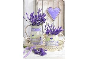 DAERLE DIY pintura diamantes Flor de Lavanda, 5D Pintura de Diamantes Mundo Romántico, Diamond painting principiantes piedras adultos de punto de cruz manualidades mosaico de diamantes decor 30X40cm