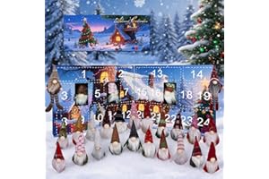 MINYSIC 2025 Christmas Gnome Advent Calendar, 24 Days Countdown Calendar with Cute Figures, Holiday Gnome Ornaments for Christmas Decoration, Gift for Kids & Families