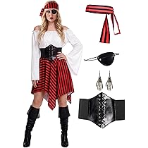 Boland - Piratenkostuum voor mannen met jas, hoed, plastron en riem voor carnaval, Halloween en cosplay, zeeroverkostuum