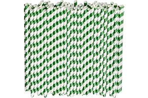 LIVES ON GREEN 26 x 0,6 cm, cannucce di carta usa e getta, 100 pezzi, per feste, matrimoni, compleanni, 100% biodegradabili