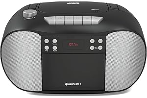 Oakcastle BCX10 Lecteur CD Portable Boombox | Lecteur de Cassettes et Radio FM | Son stéréo 2.0 | 15 Heures d'autonomie avec Piles | Radio avec Lecteur CD | Lecteur de Cassettes Portable léger