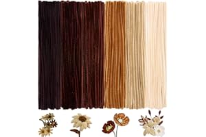 BULANGDE 300 Pfeifenputzer Braun zum Basteln Bunte 30cm Lang 8mm Dick,Pfeifenreiniger Blumen Pipe Cleaner Set für DIY-Deko,Festdekoration,Spielen/Lernen,Kinder Handwerk (6 Farbverlauf Braun)